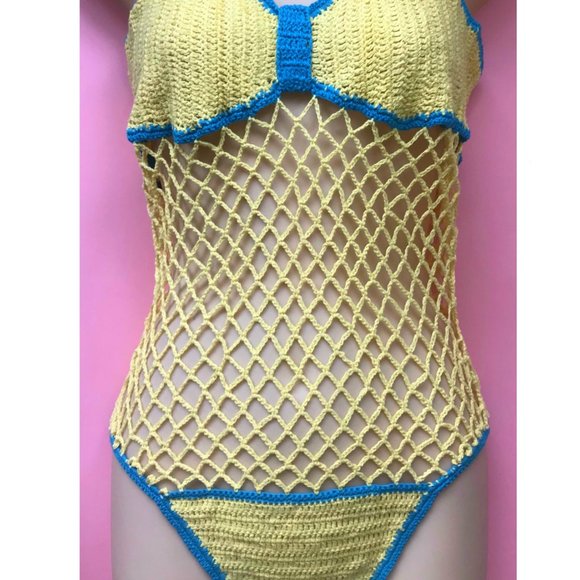 NWT Leg Avenue Crochet Bandeau Top Teddy, S/M - Picture 2 of 6
